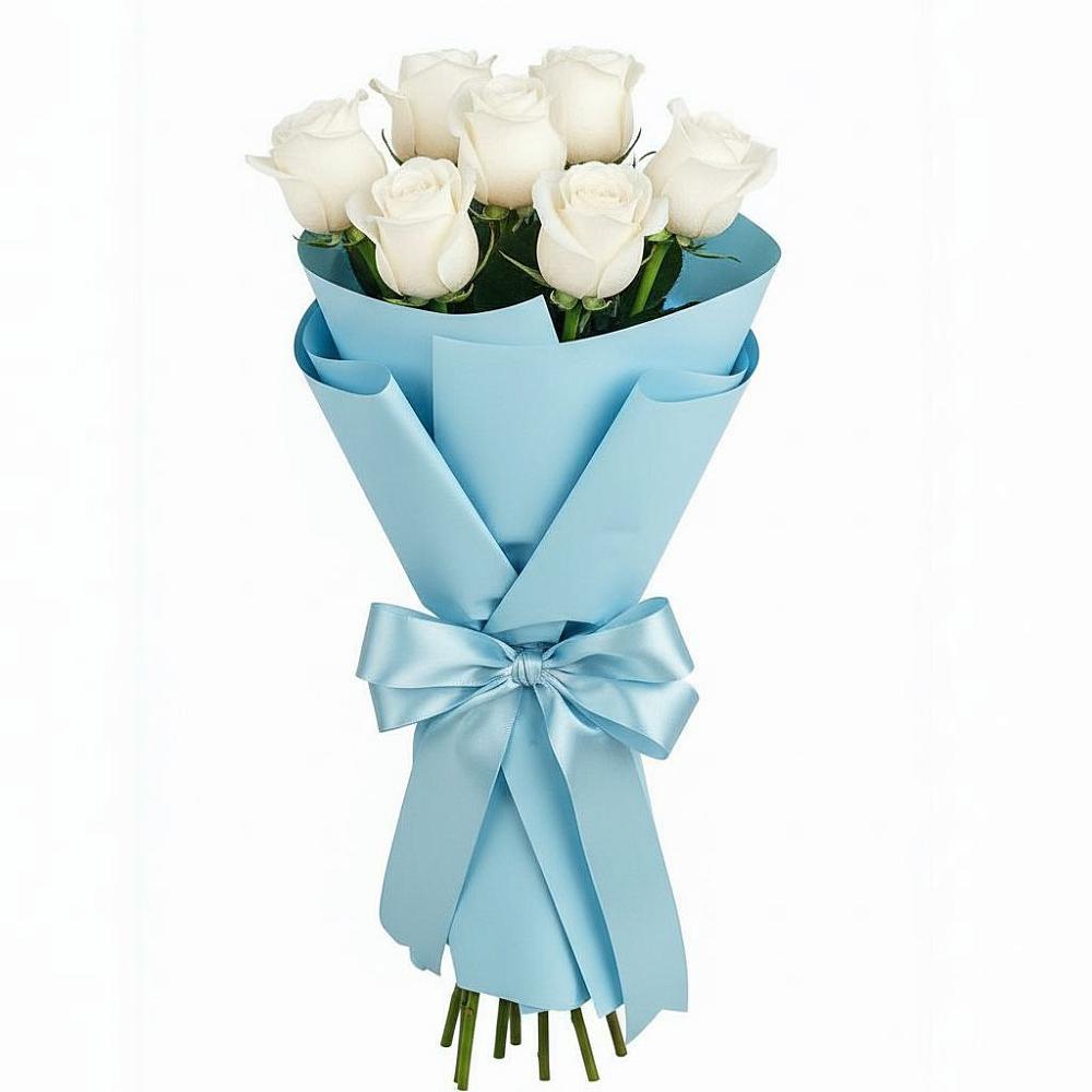 Букет 7 белых роз Проуд в Садовое