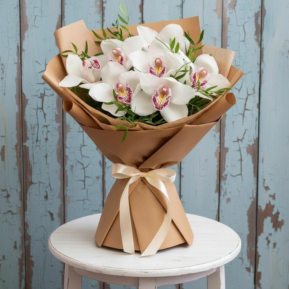 Букет цветов из: Орхидеи и Розы в Садовое