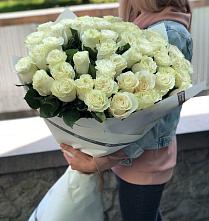 Букет 35 Белых роз #REPLACE_PRED# Садовое