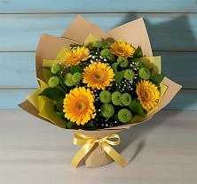 Букет цветов из:  Герберы и Хризантемы в Садовое