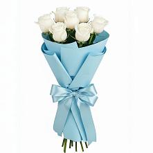 Букет 7 белых роз Проуд в Садовое