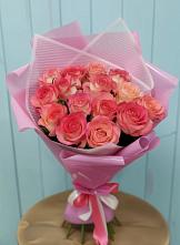 Букет 15 Розовых роз Равель #REPLACE_PRED# Садовое